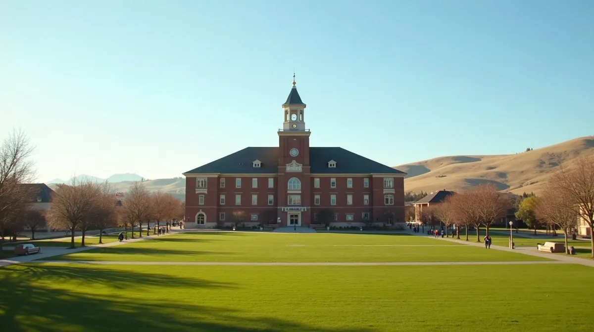 Barge Hall clock tower at Central Washington University in Ellensburg